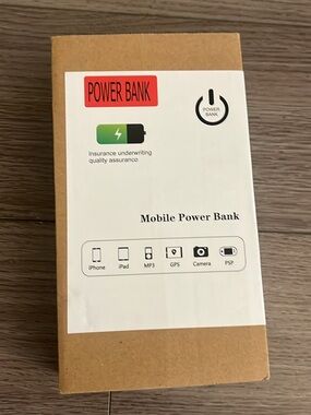 Portable Mobile Power Bank - Brown & White Packaging